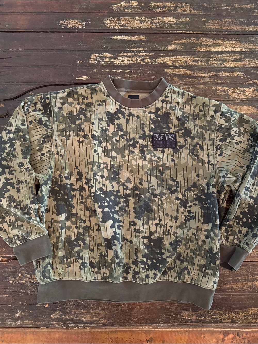 Vans Men's Camo Crewneck Sweatshirt - Olive, Brown, Black